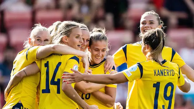 Sverige vann med 5–0 mot Portugal￼